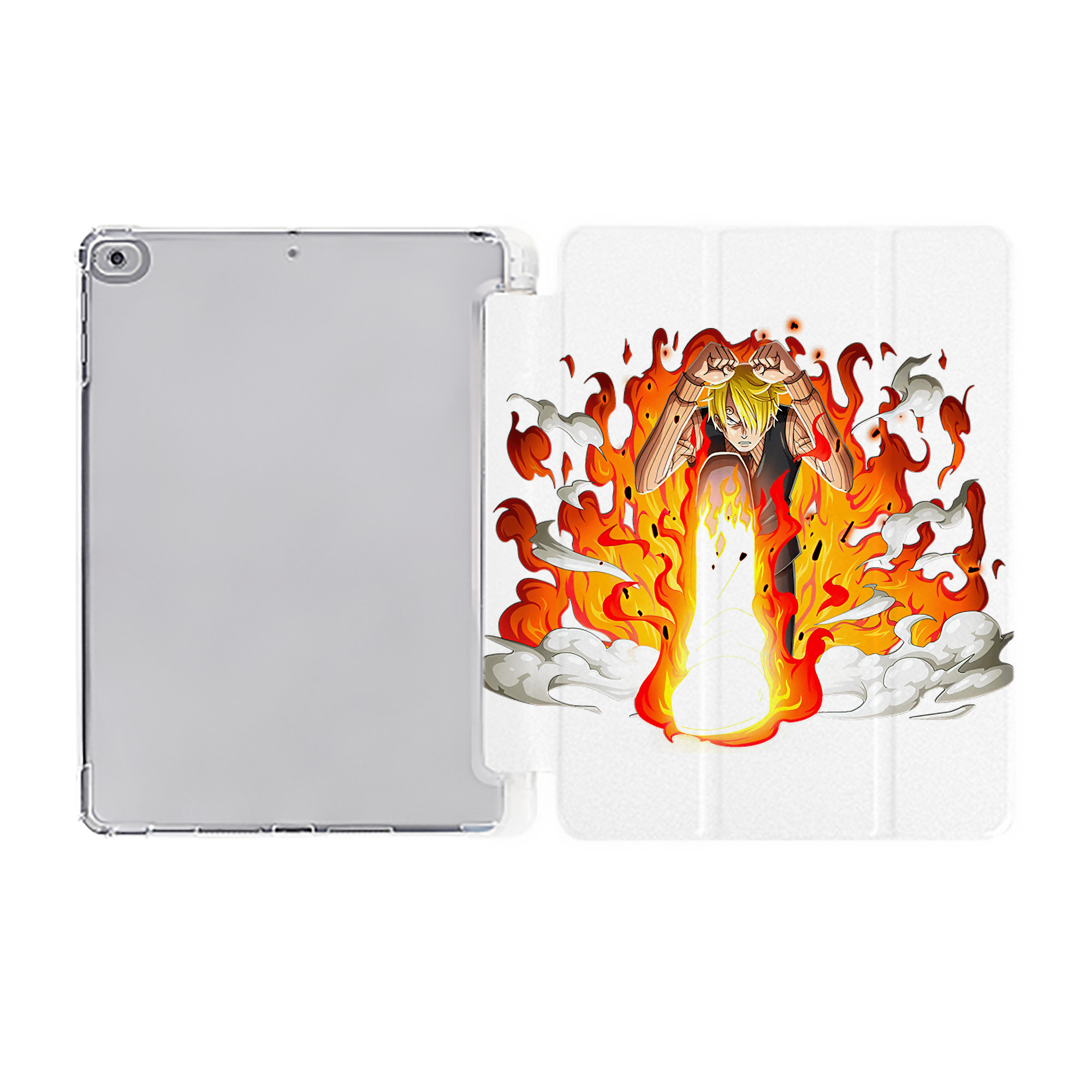 （画像用） ワンピース サンジ ONE PIECE Sanji IPad ケース ペン収納付き 三つ折りスタンド PUレザー×シリコン 対応機種9.5/10.5/10.9インチ